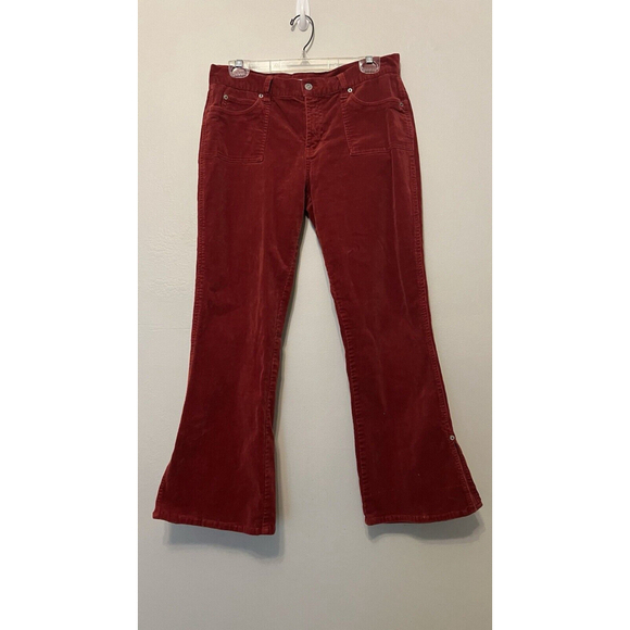 OCI Y2K Vintage Corduroy Bootcut Flare Rust W/ Side Slit Juniors Pant Sz 11 - Picture 1 of 12
